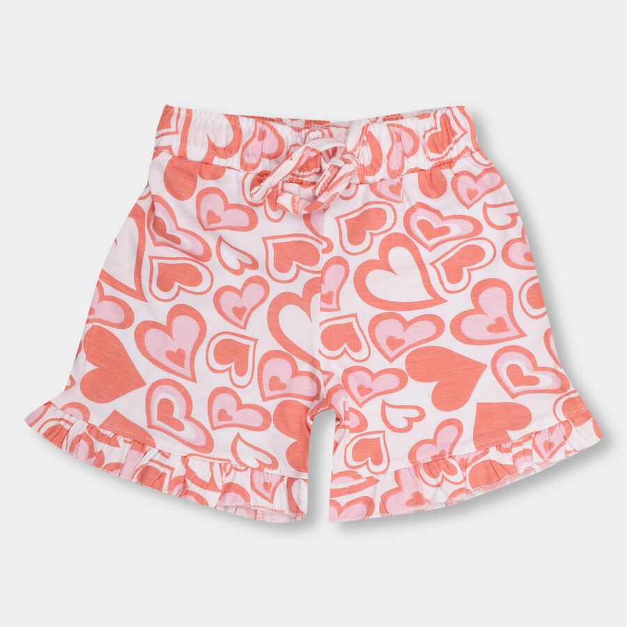 Girls' 100% Cotton Shorts , White, large image number null
