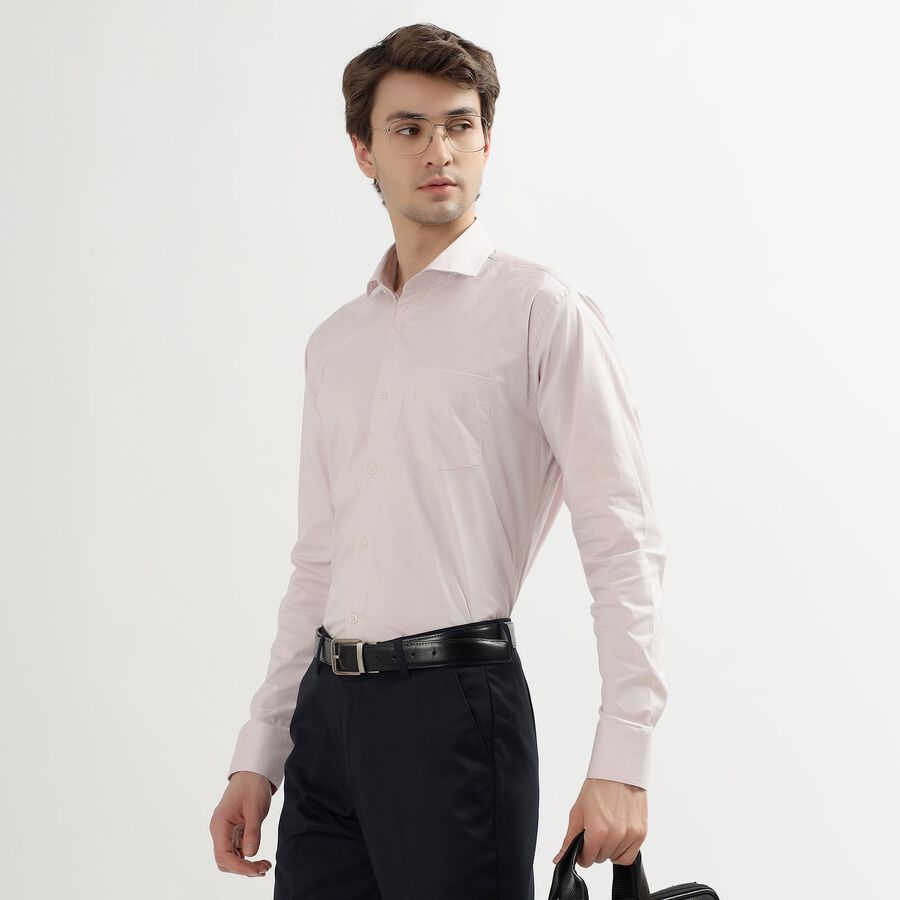Men's Light Pink Cut Away Collar Slim Fit Formal Shirt, Pink, large image number null