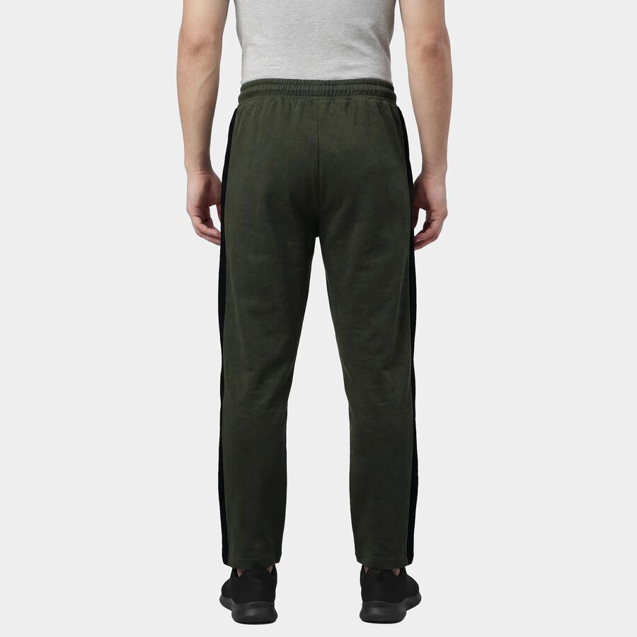 Men's Olive Regular Fit Cotton Blend Track Pants, Olive, large