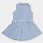 Girls' Light Blue Sleeveless A-Line Frock, Light Blue, small image number null