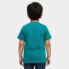 Boys Teal Green Crew Neck Casual T-Shirt, Dark Green, small