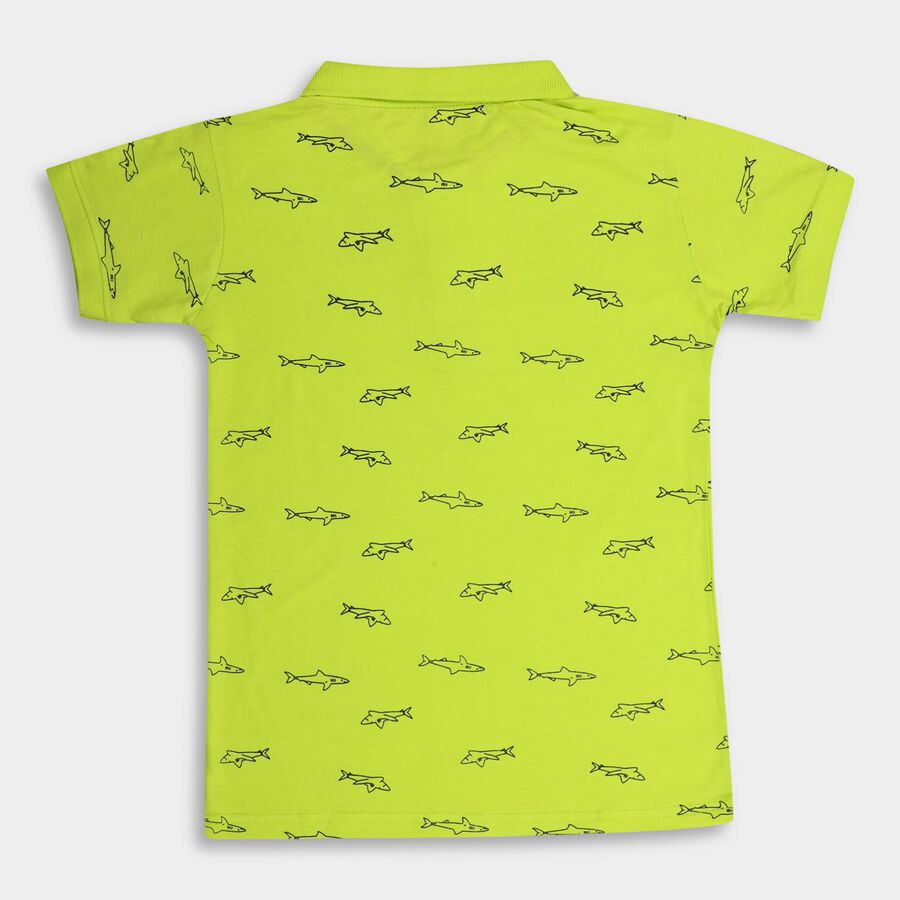 Boys' 100% Cotton Half Sleeves T-Shirt , हल्का हरा, large image number null