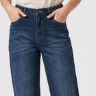 Women's Mid Blue Straight Fit Washed Jeans, Mid Blue, small