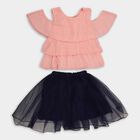 Girls' Top Skirt , Peach, small image number null