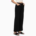 Girls' Jet Black Wide Leg Stretchable Jeans, काला, small image number null