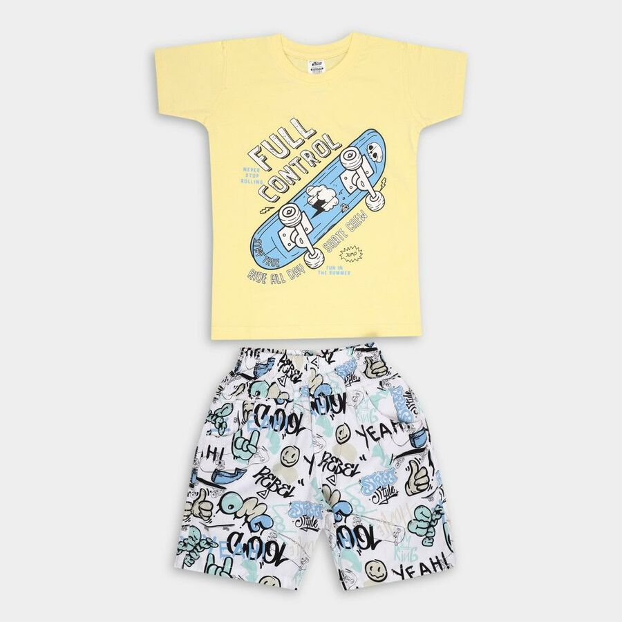 Boys' 100% Cotton Woven Baba Suit, पीला, large image number null
