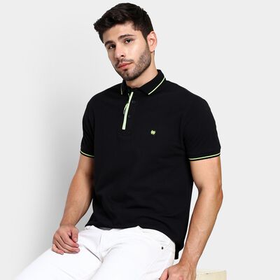 Men's 100% Cotton Collared Half Sleeves T-Shirt 