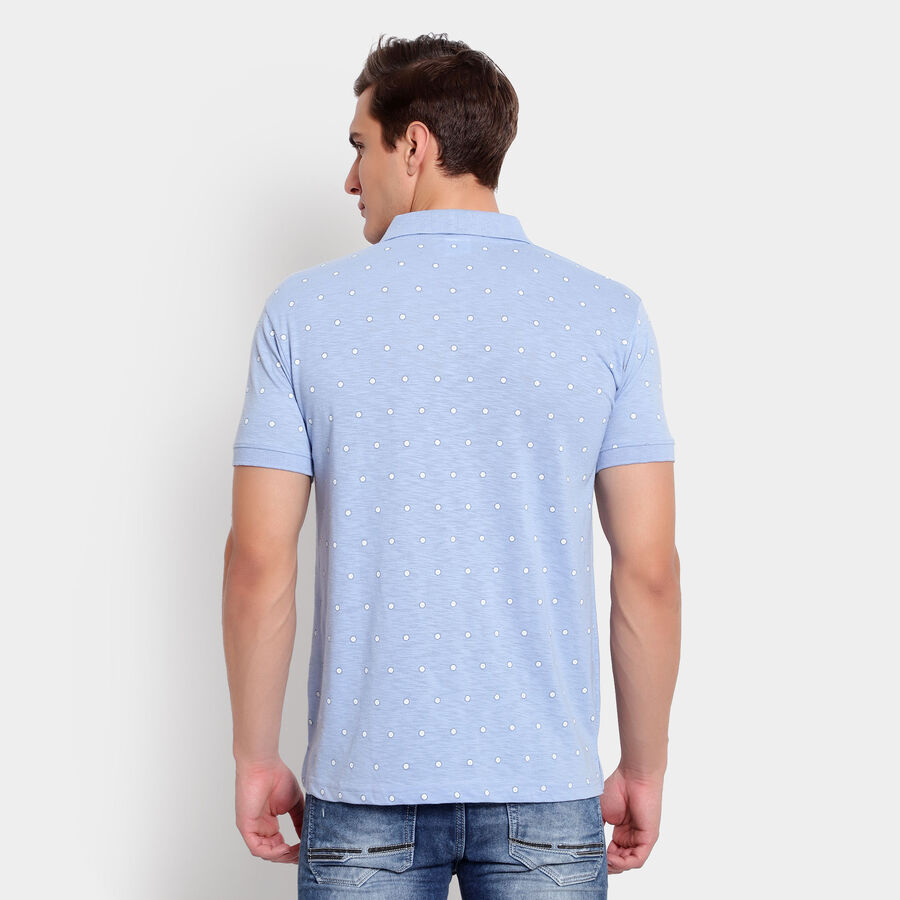 प्रिंटेड पोलो शर्ट, हल्का नीला, large image number null