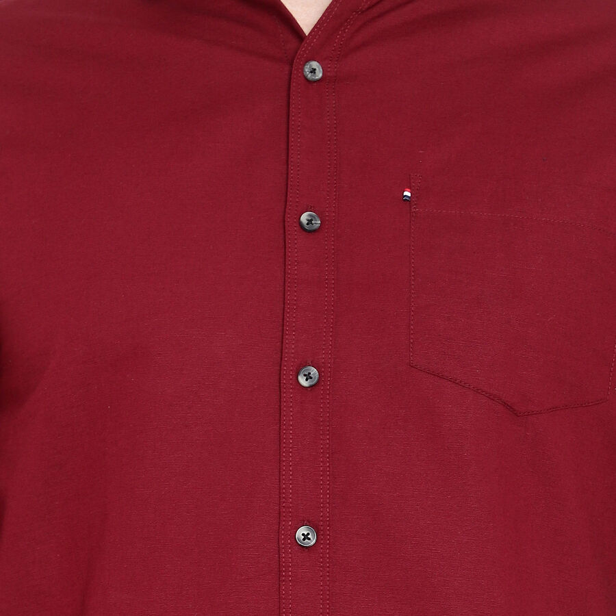 Cotton Solid Casual Shirt, Maroon, large image number null