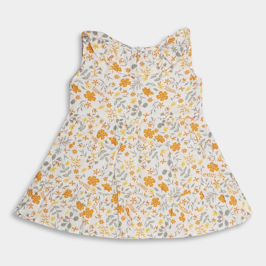 Infant Girls' 100% Cotton Frock, ऑफ व्हाइट, large image number null