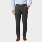Men's Black Slim Fit Flat-Front Formal Trousers, काला, small