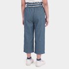 Girls' Light Blue Wide Leg Tie-Up Jeans, हल्का नीला, small