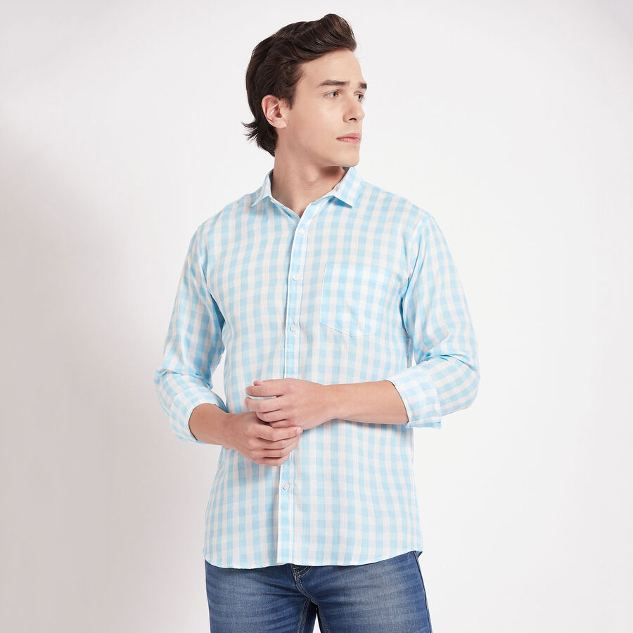 Checks Casual Shirt, Light Blue, large image number null