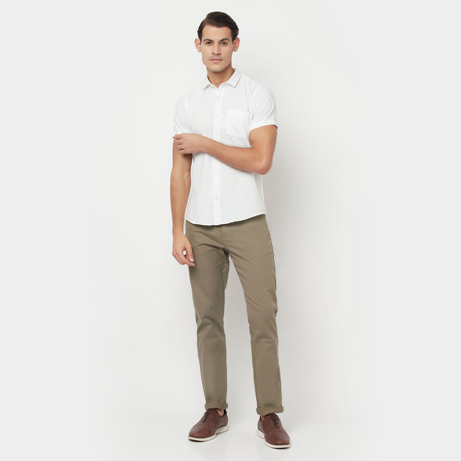 Solid Casual Trousers, Light Grey, large image number null