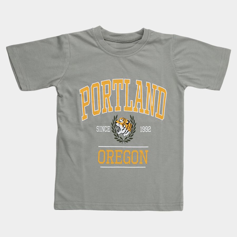 Boys' Half Sleeves T-Shirt, Light Green, large