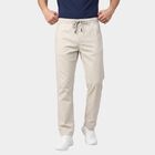 Men's Silver Slim Fit Drawstring Chino Trousers, Silver, small