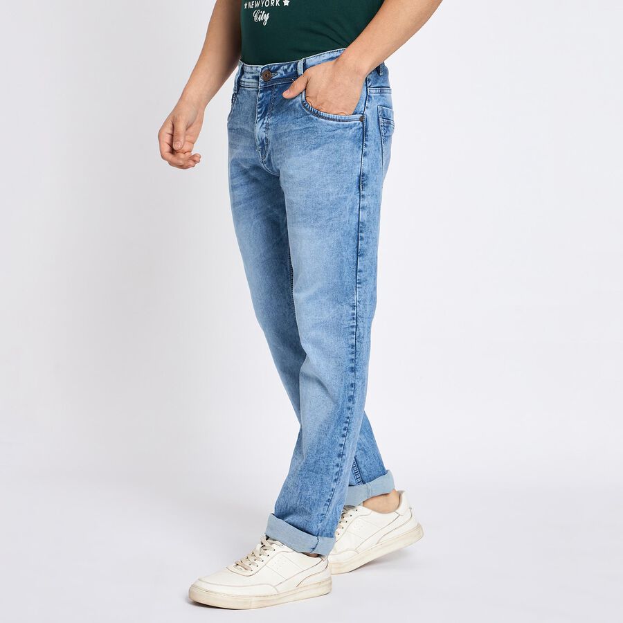 Men's 100% Cotton Slim Fit Jeans, Light Blue, large