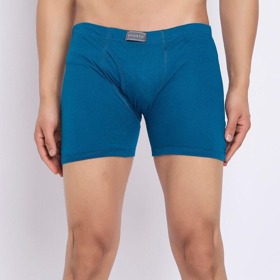 Men's 100% Cotton Trunks , टील ब्लू, large