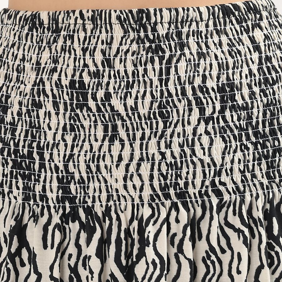 Women's Black Flared Calf-Length Skirt, Black, large image number null