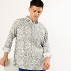 Men's Light Sage Green Cotton Spread Collar Casual Shirt, Light Green, small image number null