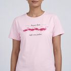Women's Pink Cotton Round Neck Casual T-Shirt, हल्का गुलाबी, small