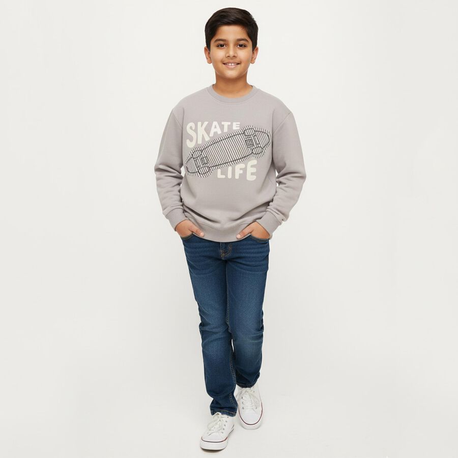 Boys' Sweatshirt, हल्का ग्रे, large image number null