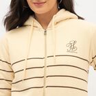 Women's Soft Beige Hooded Neck Casual Sweatshirt, ऑफ व्हाइट, small image number null