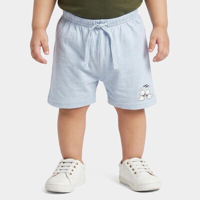 Infants' Light Blue Regular Fit Printed Half Pant