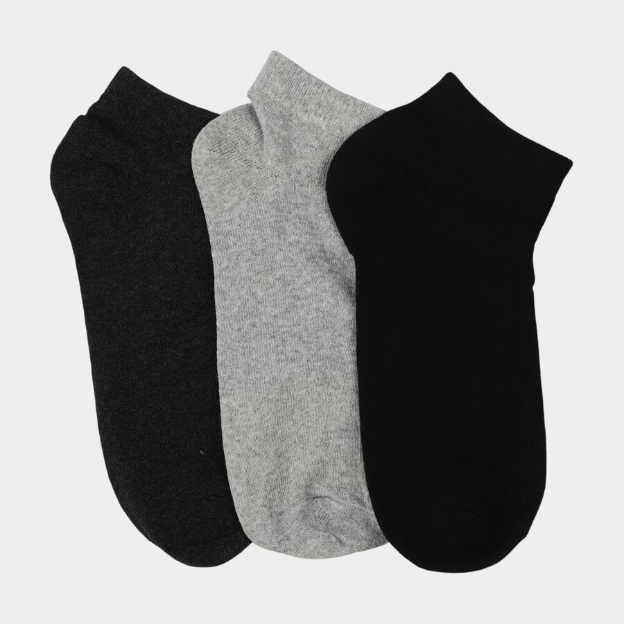 Men's Ankle Length Pack of 3 Socks ( Grey, Charcoal, Black ), चारकोल, large