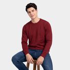 Men's Wine Crew Neck Regular Fit Pullover, Wine, small