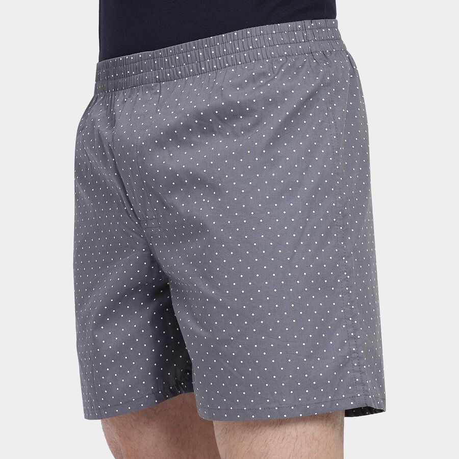 Men's 100% Cotton Boxers, Dark Grey, large