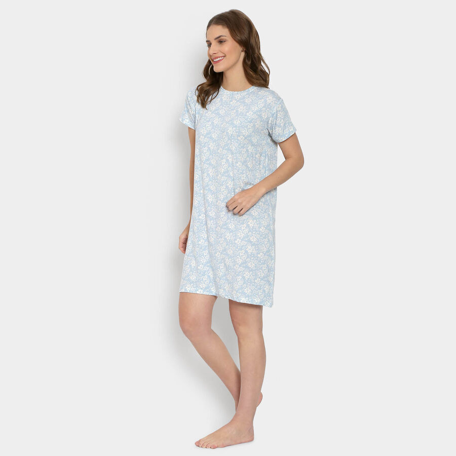 All Over Print Knee Length Women, हल्का नीला, large image number null