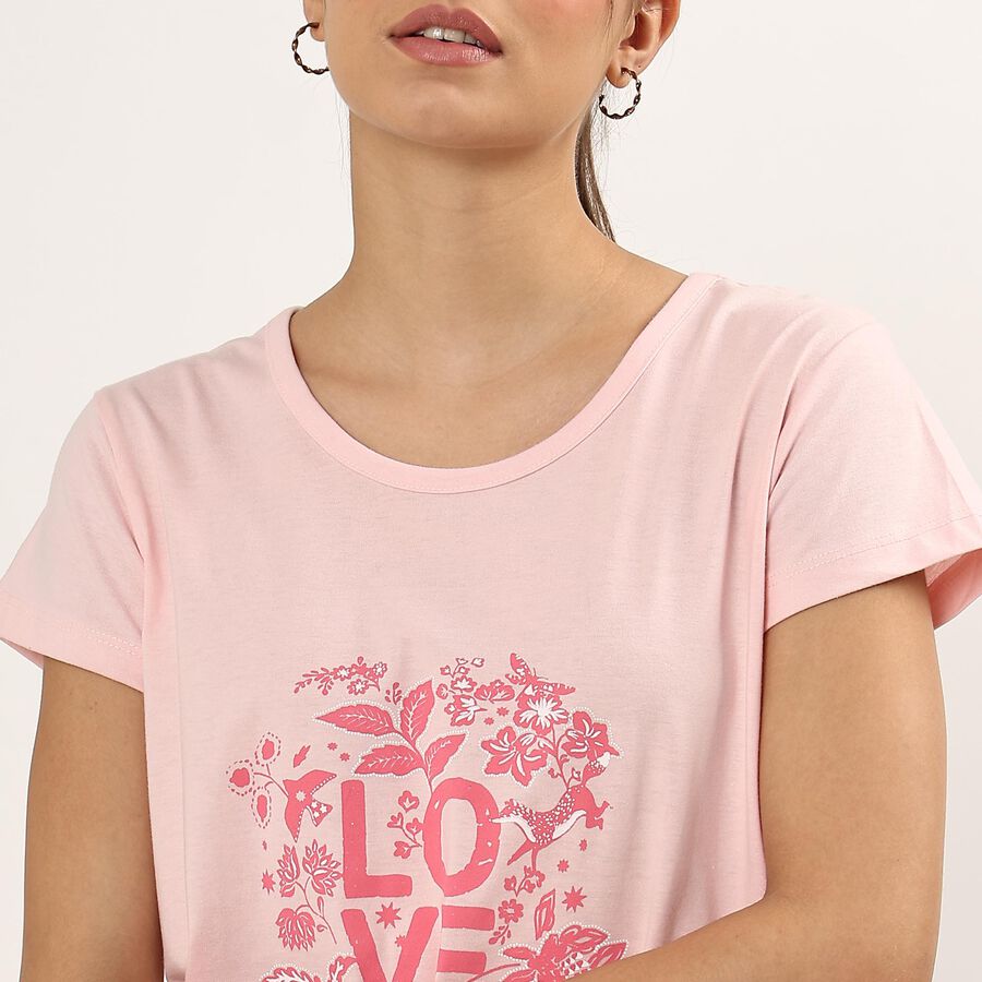 Ladies' Knee Length Nighty , Light Pink, large image number null