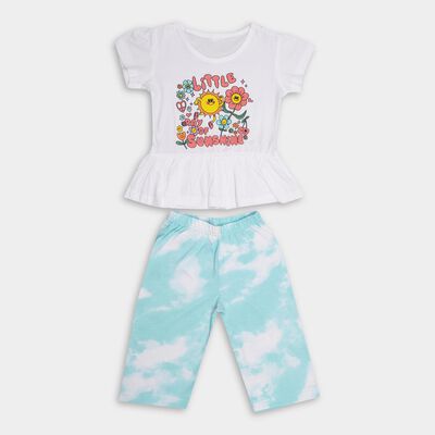 Girls' 100% Cotton Capri Set