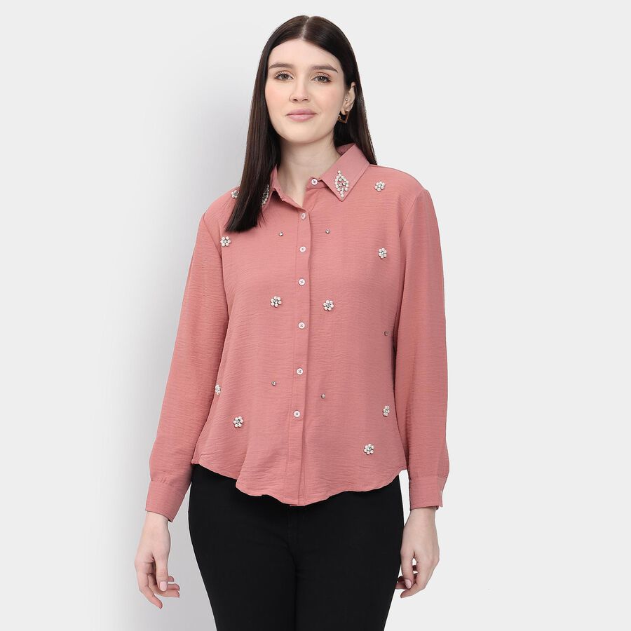 Ladies' Shirt, हल्का गुलाबी, large