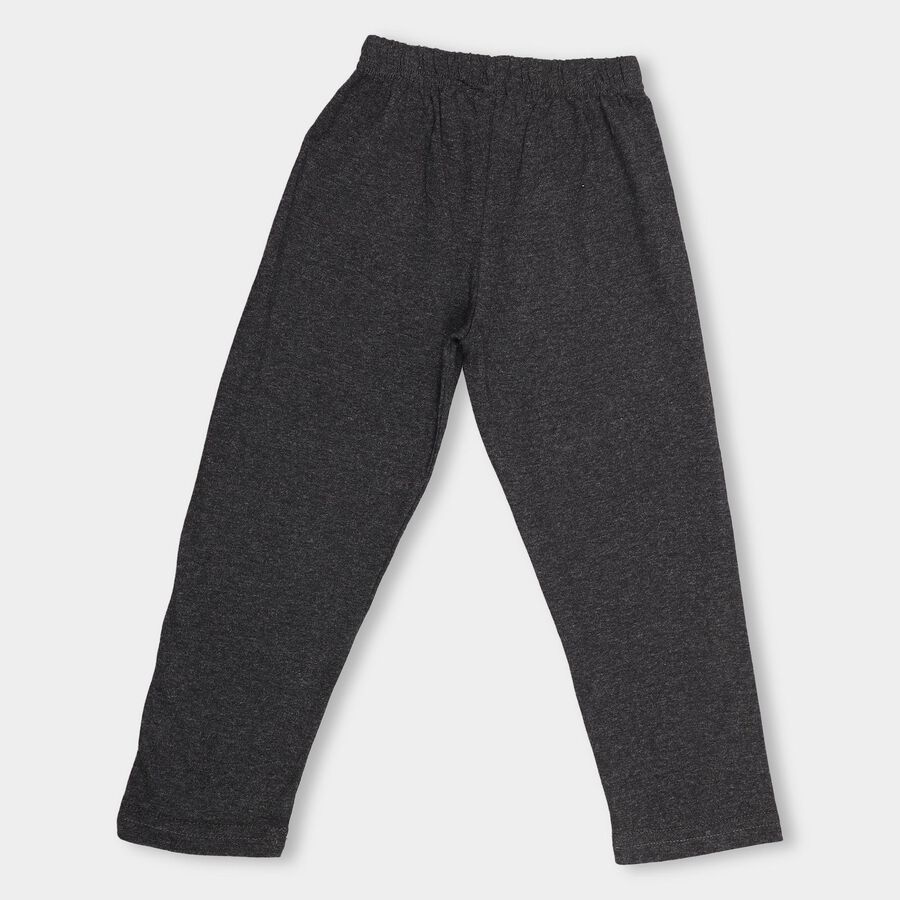 Boys' Charcoal Black Regular Fit Placement Printed Pyjama, Charcoal, large image number null