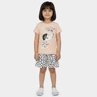 Girls Light Pink Night Suit, Light Pink, small