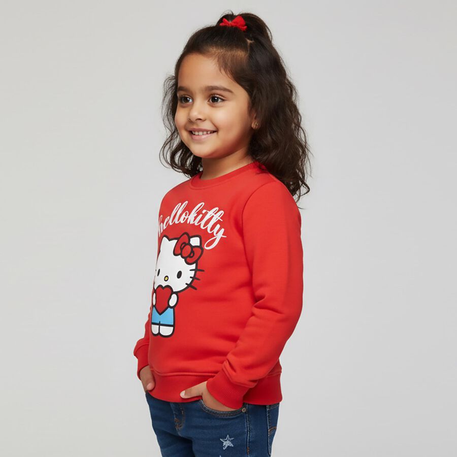 Girls' Sweatshirt, Red, large image number null
