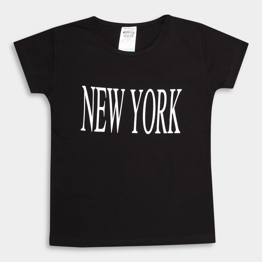 Girls' T-Shirt , काला, large image number null