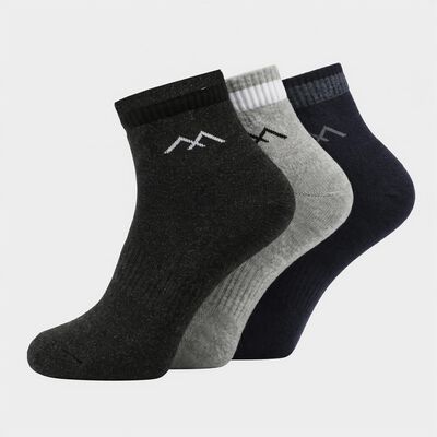 Men's Ankle Length Pack of 3 Socks ( Grey, Navy, Black )