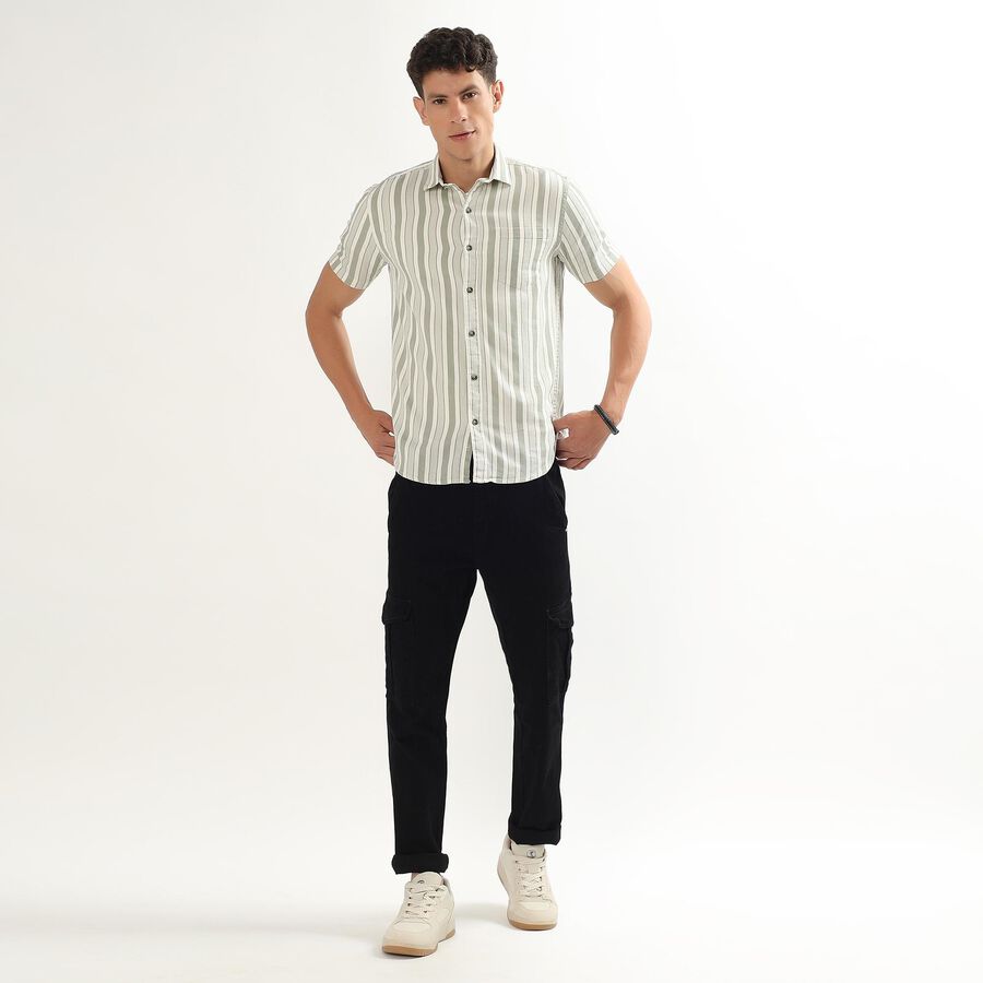 Men's 100% Cotton Casual Shirt, Light Green, large image number null