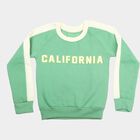 Boys' Dark Green Crew Neck Pullover Sweatshirt, Dark Green, small