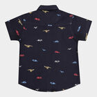 Boys All Over Print Casual Shirt, नेवी ब्लू, small image number null