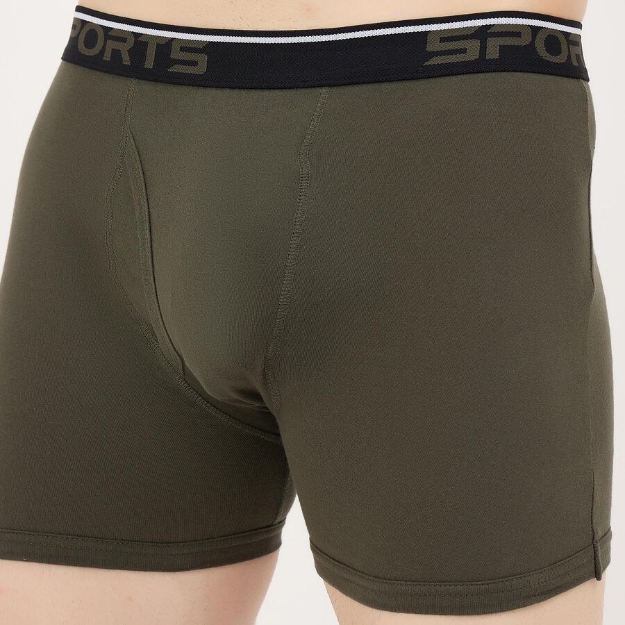Men's Olive Regular Fit Cotton Trunks, ओलिव, large