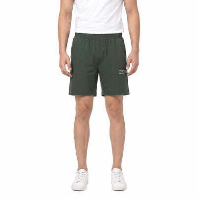 Men's Green Regular Fit Basic Shorts