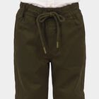 Boys' Olive Green Regular Fit Drawstring Jogger Trousers, ओलिव, small