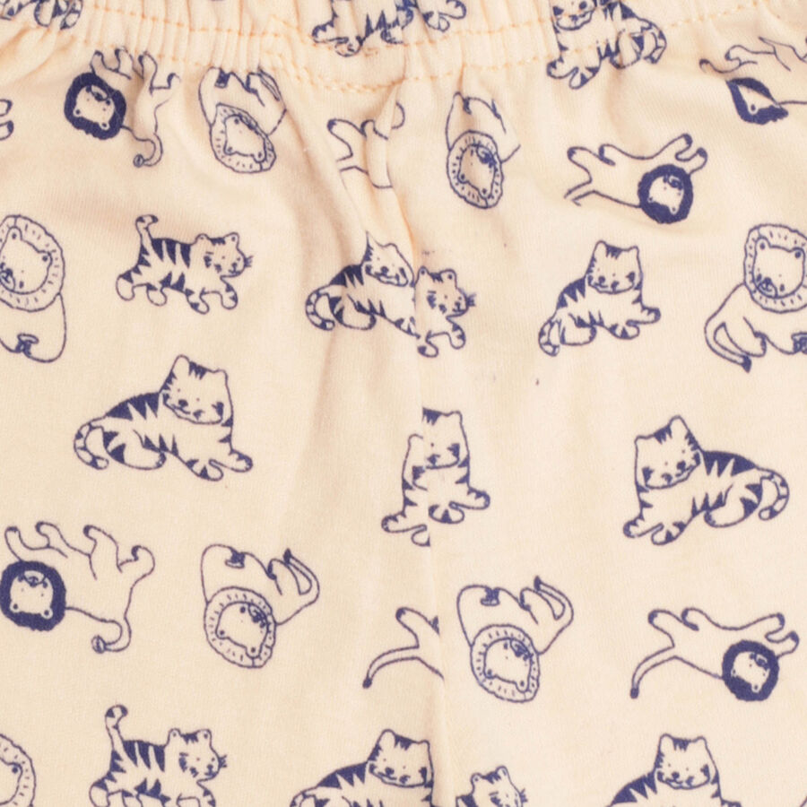 Infants Printed Elasticated Pyjama, Melange Light Grey, large image number null