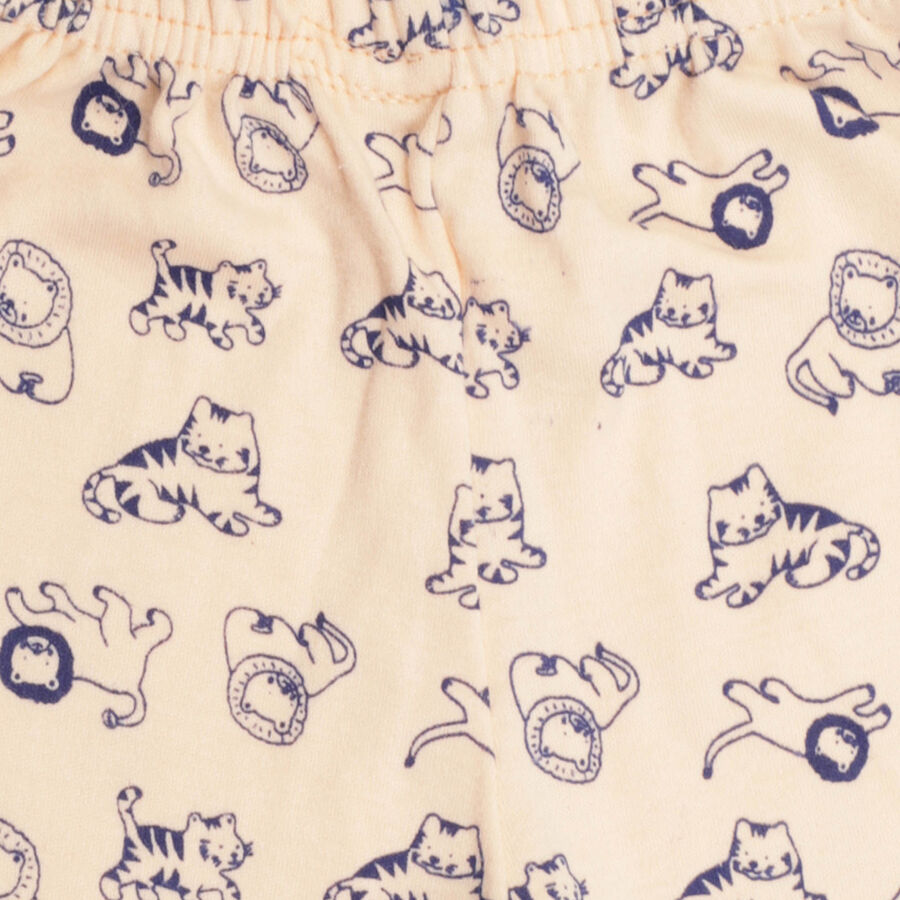 Infants Printed Elasticated Pyjama, Melange Light Grey, large image number null