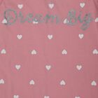 Girls' Pink Heart Printed Sleeveless A-Line Frock, Pink, small