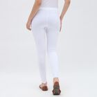 Women's Bright White Cotton Blend Churidar Leggings, सफ़ेद, small image number null